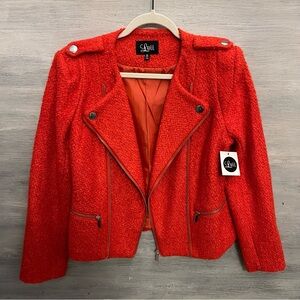 Luii Orange Wool Motorcycle Style Jacket Medium New with Tag‎